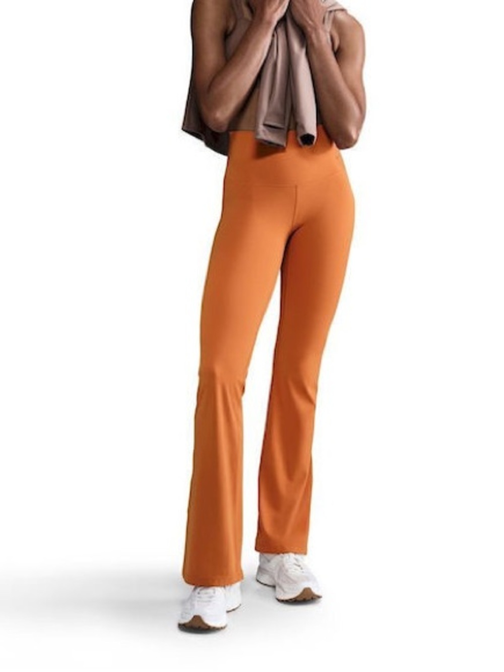NWOT Nike Zenvy Dri-Fit Women's Medium Rust Orange Flared Leg Athletic Pants